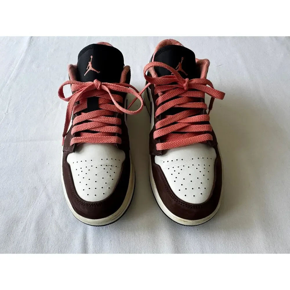 Nike Air Jordan 1 Low SE Brown Pink White Sneakers Men’s Size 8